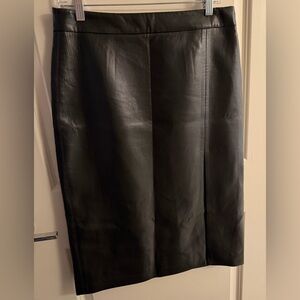 Wilfred Black Leather Pencil Skirt